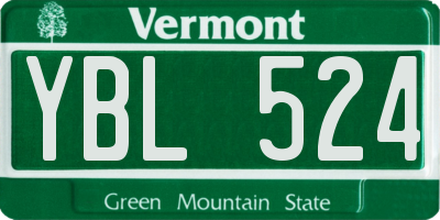 VT license plate YBL524