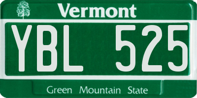 VT license plate YBL525