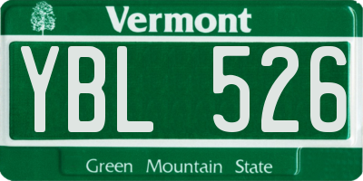 VT license plate YBL526