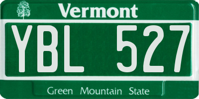 VT license plate YBL527