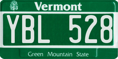 VT license plate YBL528