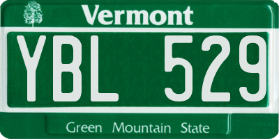 VT license plate YBL529