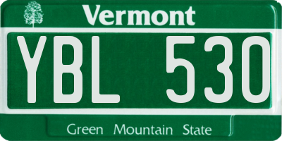 VT license plate YBL530