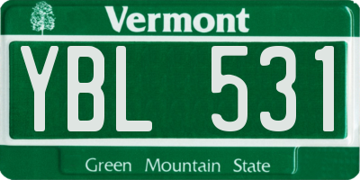 VT license plate YBL531