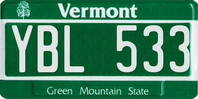 VT license plate YBL533