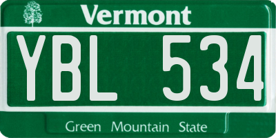 VT license plate YBL534
