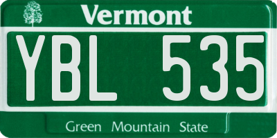 VT license plate YBL535