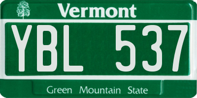 VT license plate YBL537