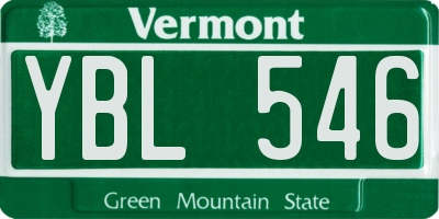 VT license plate YBL546