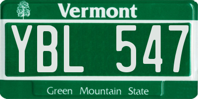 VT license plate YBL547