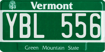 VT license plate YBL556