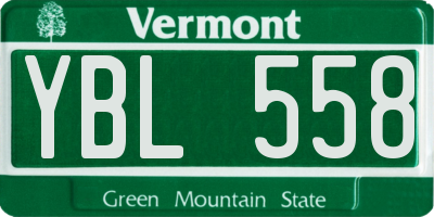 VT license plate YBL558