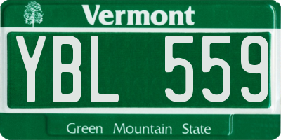 VT license plate YBL559