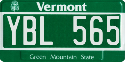 VT license plate YBL565