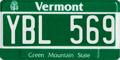 VT license plate YBL569