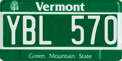 VT license plate YBL570