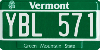 VT license plate YBL571
