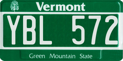 VT license plate YBL572