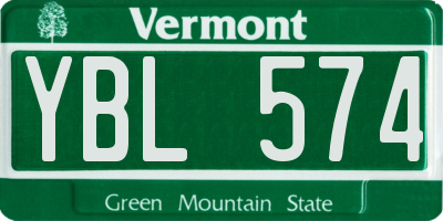 VT license plate YBL574
