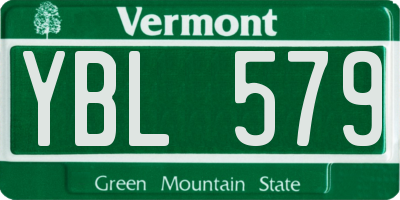 VT license plate YBL579