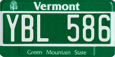 VT license plate YBL586