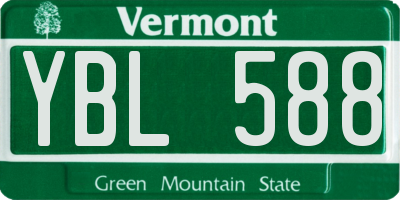 VT license plate YBL588
