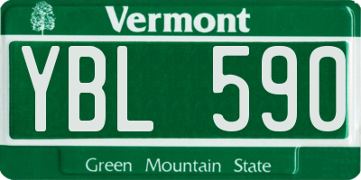 VT license plate YBL590