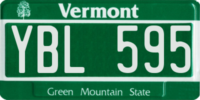 VT license plate YBL595