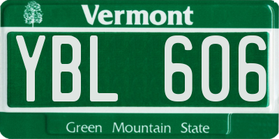 VT license plate YBL606