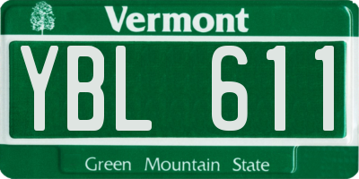 VT license plate YBL611