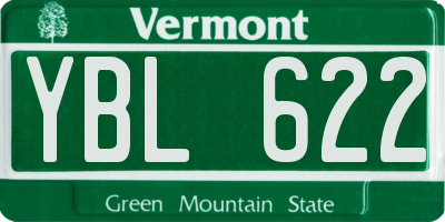VT license plate YBL622