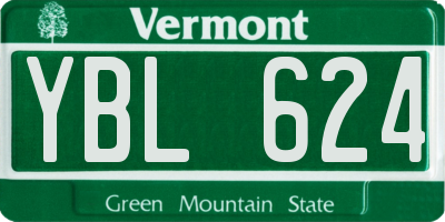 VT license plate YBL624