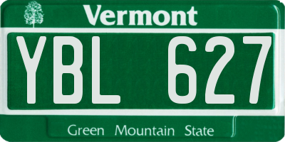 VT license plate YBL627