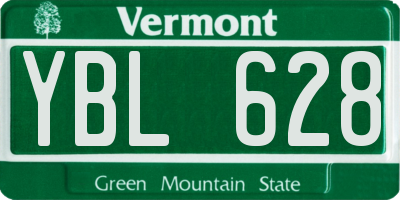 VT license plate YBL628