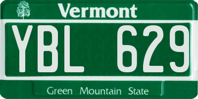 VT license plate YBL629