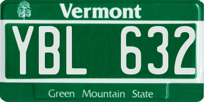 VT license plate YBL632