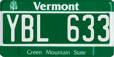 VT license plate YBL633