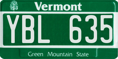 VT license plate YBL635