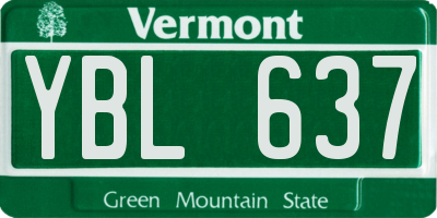 VT license plate YBL637