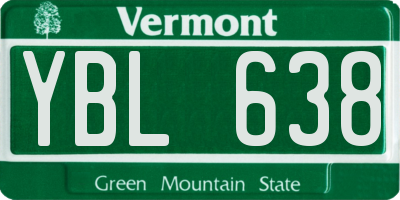 VT license plate YBL638