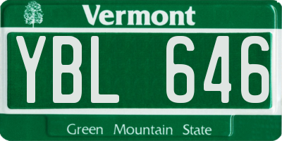 VT license plate YBL646