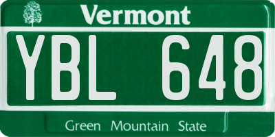 VT license plate YBL648