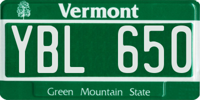 VT license plate YBL650