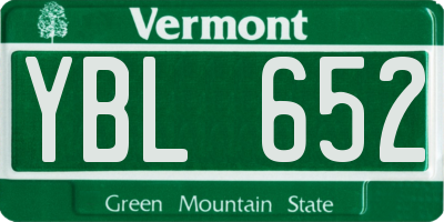 VT license plate YBL652