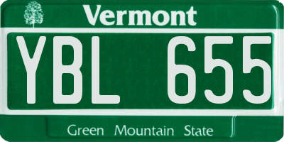 VT license plate YBL655