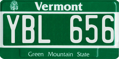 VT license plate YBL656