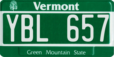 VT license plate YBL657