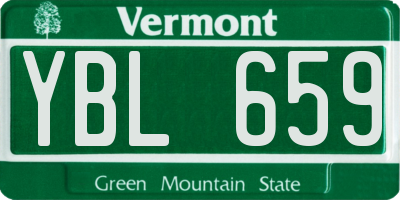VT license plate YBL659
