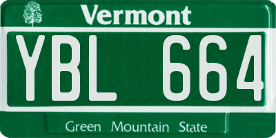 VT license plate YBL664