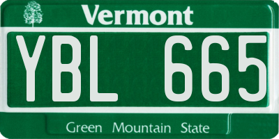 VT license plate YBL665